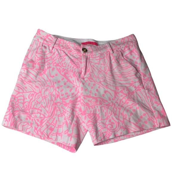 Lilly Pulitzer Jayne Knit Shorts Pelican Pink Sea Cups - Picture 5 of 10